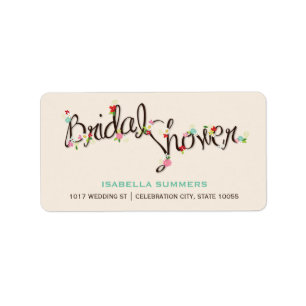 Spring Flowers Chic Bridal Shower Address Labels