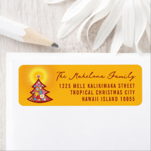 Spring Flowers Christmas Tree Address Labels