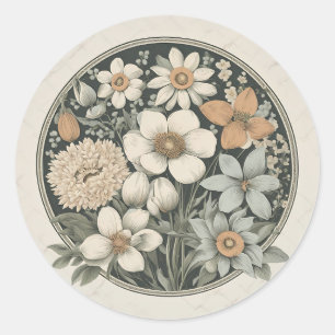 Spring Flowers Classic Round Sticker
