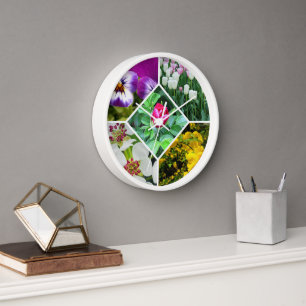 Spring Flowers Clock
