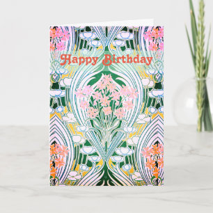 Spring Flowers Colorful Happy Birthday Card