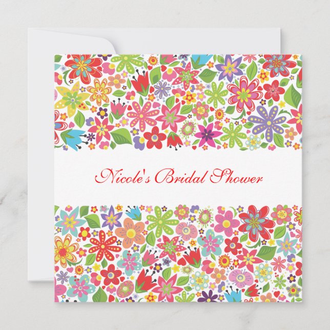 Spring Flowers Custom Bridal Shower Invitation (Front)