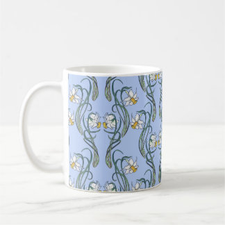 Spring flowers. Daffodil flowers interlaced into a Coffee Mug
