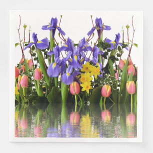 Spring Flowers Daffodil, Tulip, Crocus  Napkin