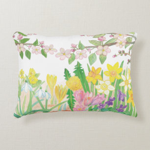 Spring Flowers  Decorative Cushion