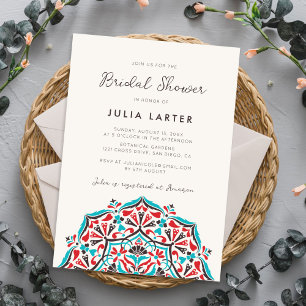 Spring Flowers Delight Mandala Bridal Shower Invitation