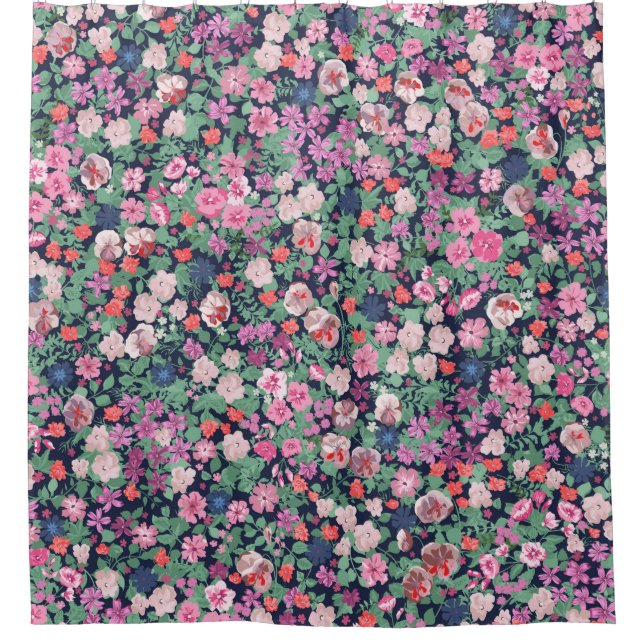 Spring flowers design. Seamless floral pattern. Pl Shower Curtain (Front)