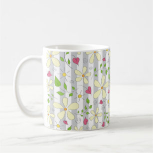Spring flowers doodles kids drawing coffee mug