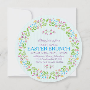 Spring Flowers Easter Wreath Brunch Invite 2