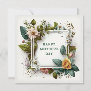 Spring Flowers Elegant Frame Mother's Day Card