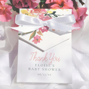 Spring Flowers Elegant Girl Baby Shower Thank You Favour Box