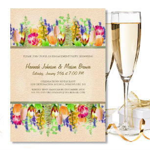 Spring Flowers Engagement Party Invitation