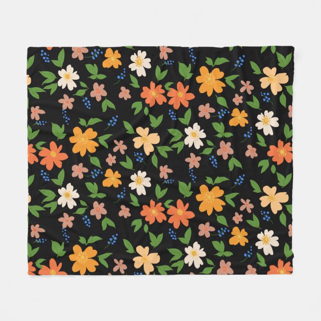 Spring flowers fleece blanket (Front (Horizontal))