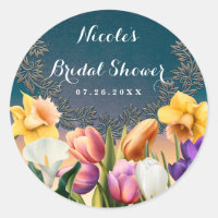 Spring Flowers Floral Frame Elegant Chic Favour