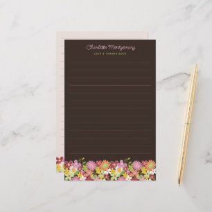 Spring Flowers Garden Custom Stationery Paper