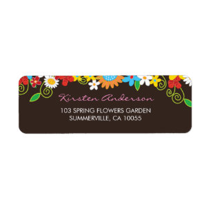 Spring Flowers Garden Wedding Address Labels