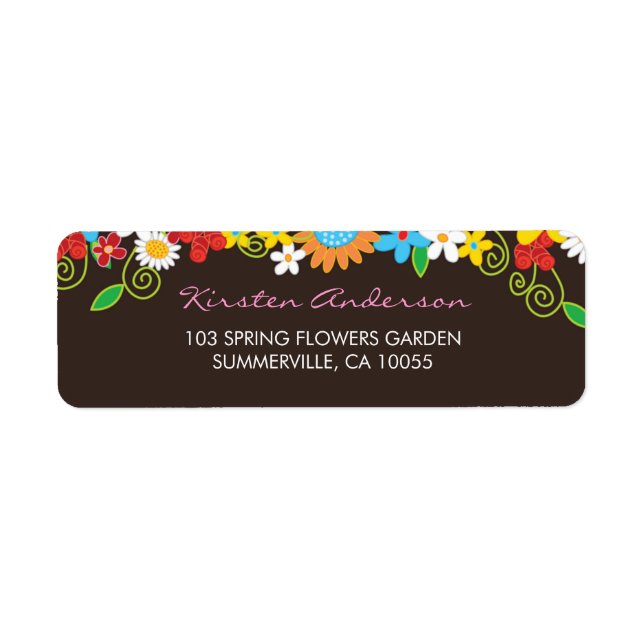 Spring Flowers Garden Wedding Address Labels (Front)