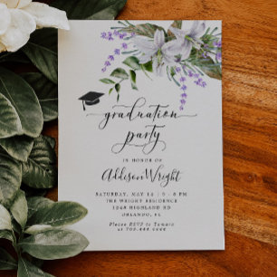 Spring Flowers Graduation Party Invitation