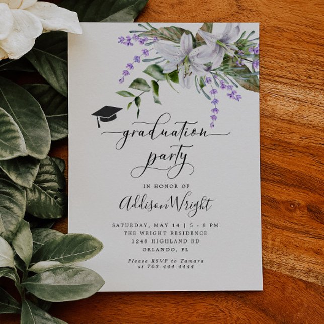 Spring Flowers Graduation Party  Invitation (Creator Uploaded)