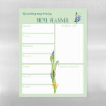 Spring Flowers Green Meal Planner & Shopping List Magnetic Dry Erase Sheet<br><div class="desc">This personalised family weekly meal planner has space for your daily menu, shopping list notes and special requests. The template is set up so that you have the option to customise the section headings or commence the week on a different day. The English country garden design features watercolor spring flowers...</div>