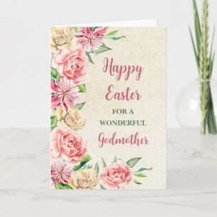 Spring Flowers Happy Easter Godmother Holiday Card