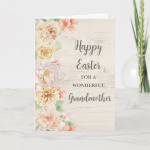 Spring Flowers Happy Easter Grandmother Holiday Card