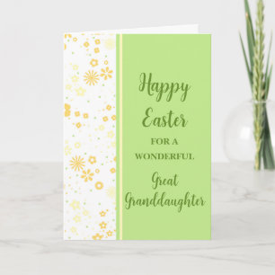 Spring Flowers Happy Easter Great Granddaughter Holiday Card