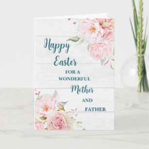 Spring Flowers Happy Easter Mother and Father Holiday Card