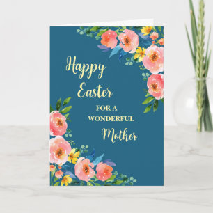 Spring Flowers Happy Easter Mother Holiday Card