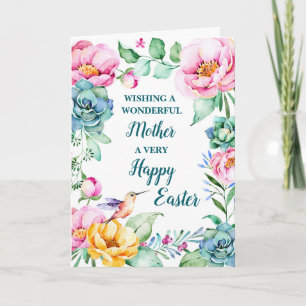 Spring Flowers Happy Easter Mother Holiday Card