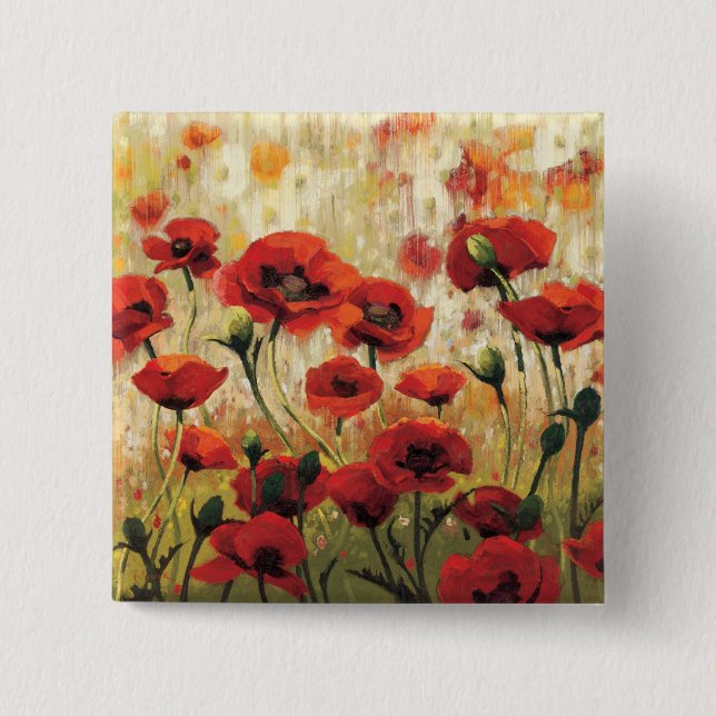 Spring Flowers in a Garden 15 Cm Square Badge (Front)