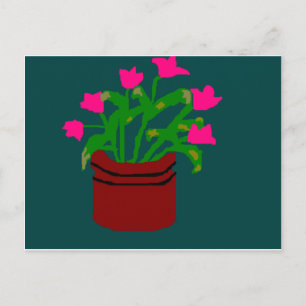Spring Flowers in a Planter Postcard