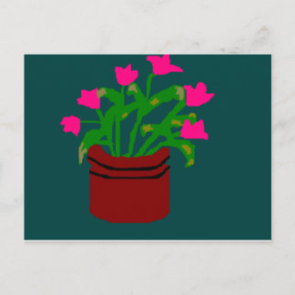 Spring Flowers in a Planter Postcard