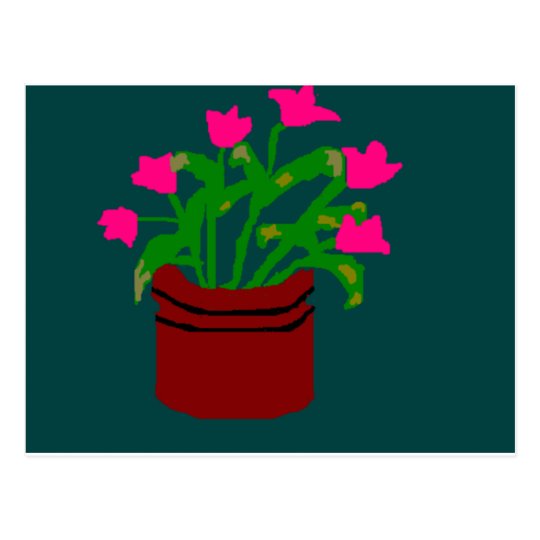 Spring Flowers in a Planter Postcard