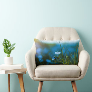 Spring flowers in field lumbar cushion