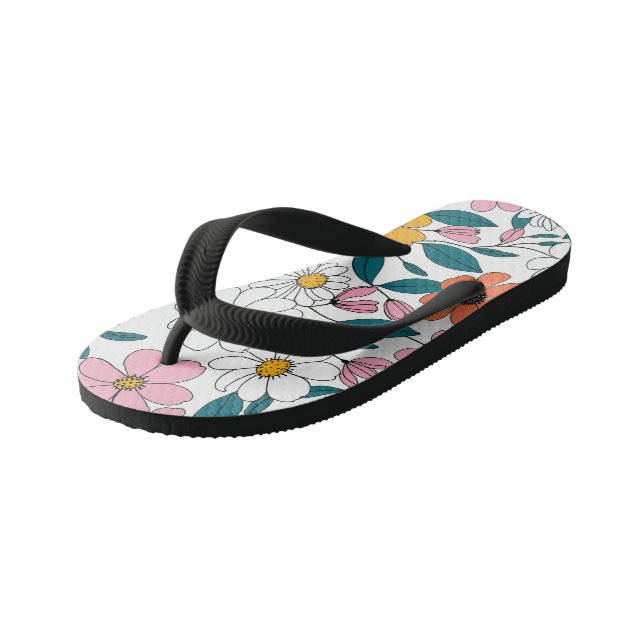 Spring Flowers Kid's Thongs (Angled)