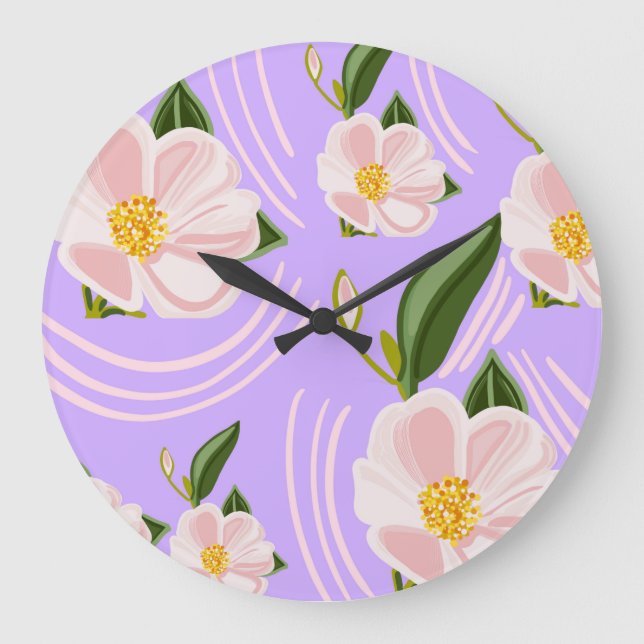Spring flowers  large clock (Front)