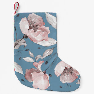 Spring flowers, leaves, seamless design small christmas stocking