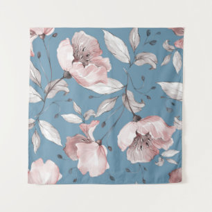 Spring flowers, leaves, seamless design tapestry