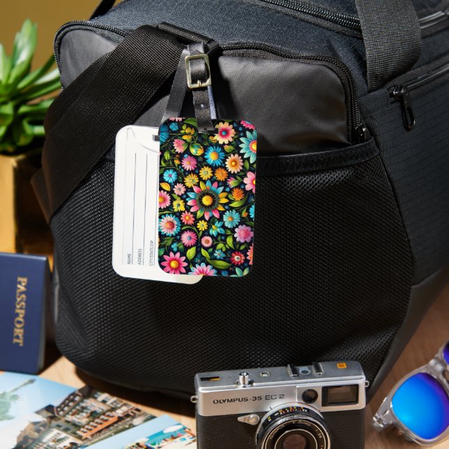Spring Flowers Luggage Tag (Front & Back)