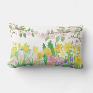 Spring Flowers  Lumbar Cushion