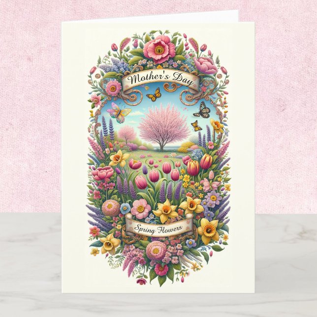 Spring Flowers Mother's Day Personalised  Card (Creator Uploaded)