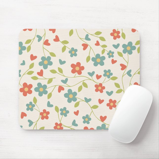 Spring Flowers Mouse Pad (With Mouse)