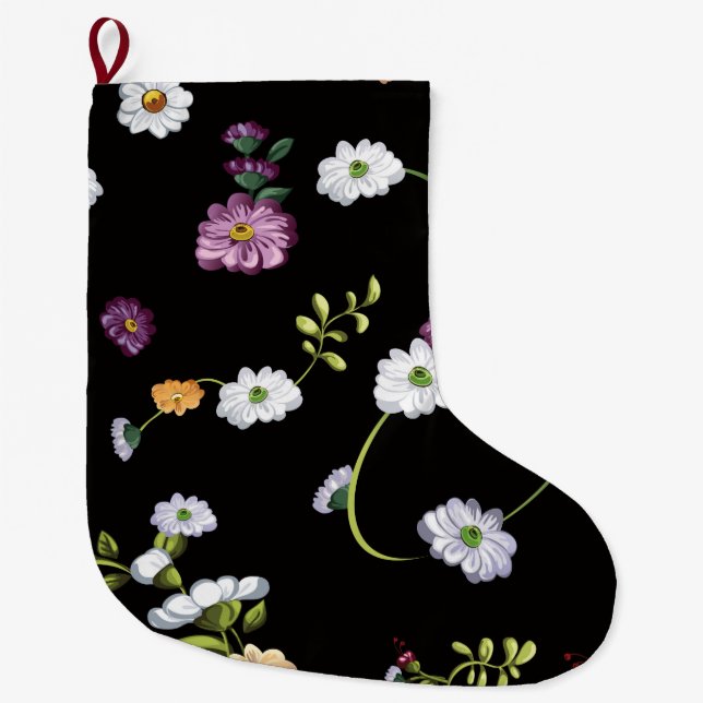 Spring Flowers, Nature Large Christmas Stocking (Front)