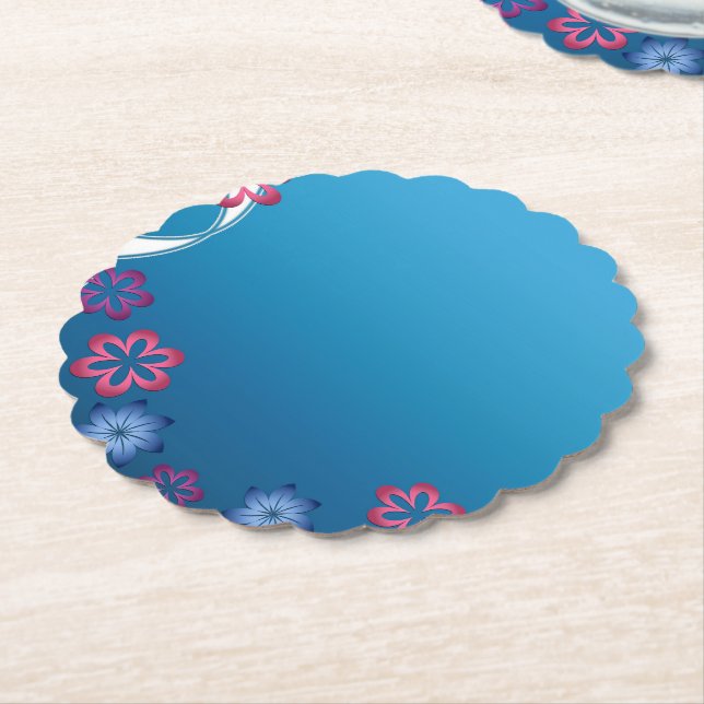 Spring Flowers Paper Coaster (Angled)