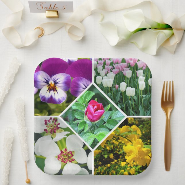 Spring Flowers Paper Plate (Wedding)