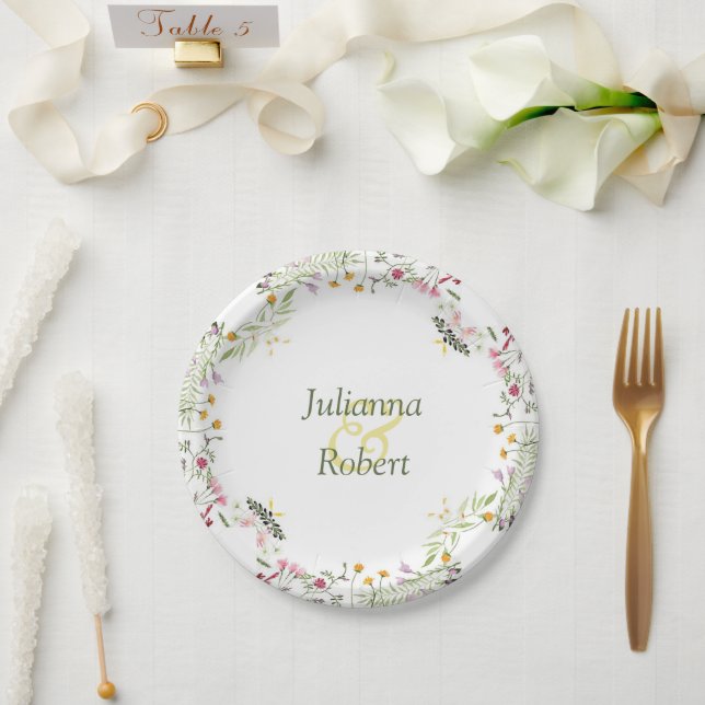 Spring flowers   paper plates (Wedding)