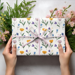Spring Flowers Pastel Easter Wrapping Paper