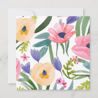 Spring Flowers | Pastel Floral Watercolor Card