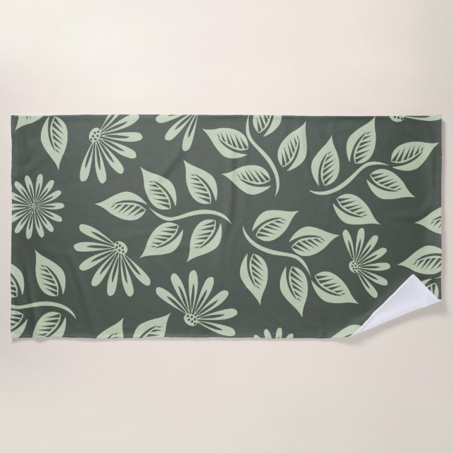 Spring Flowers Pattern Beach Towel (Front)